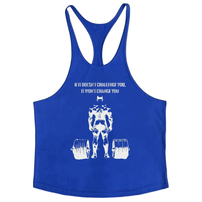 2025 Men's Cotton Breathable Sleeveless Vest - Fitness Running and Gym Workout Vest Bodybuilding Muscle Training Exercise