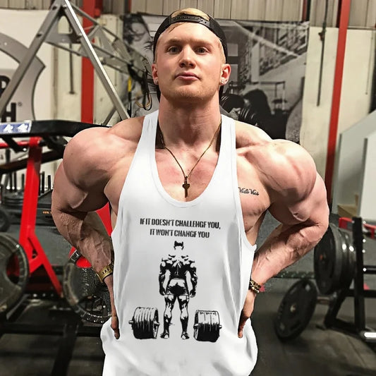 2025 Men's Cotton Breathable Sleeveless Vest - Fitness Running and Gym Workout Vest Bodybuilding Muscle Training Exercise