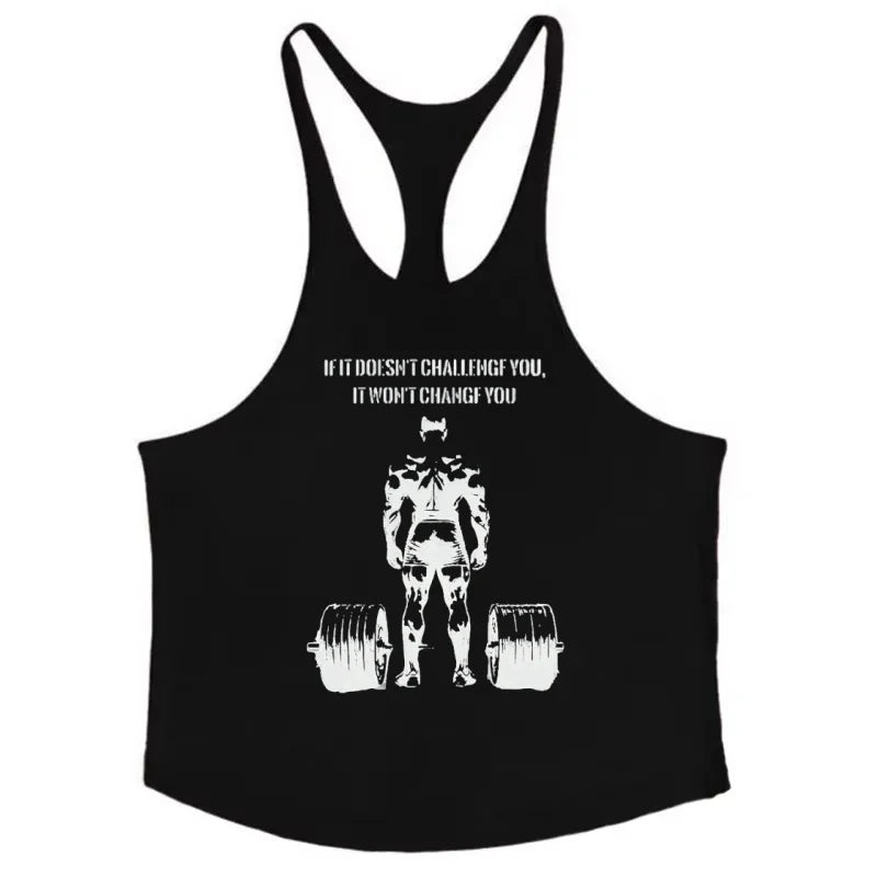 2025 Men's Cotton Breathable Sleeveless Vest - Fitness Running and Gym Workout Vest Bodybuilding Muscle Training Exercise