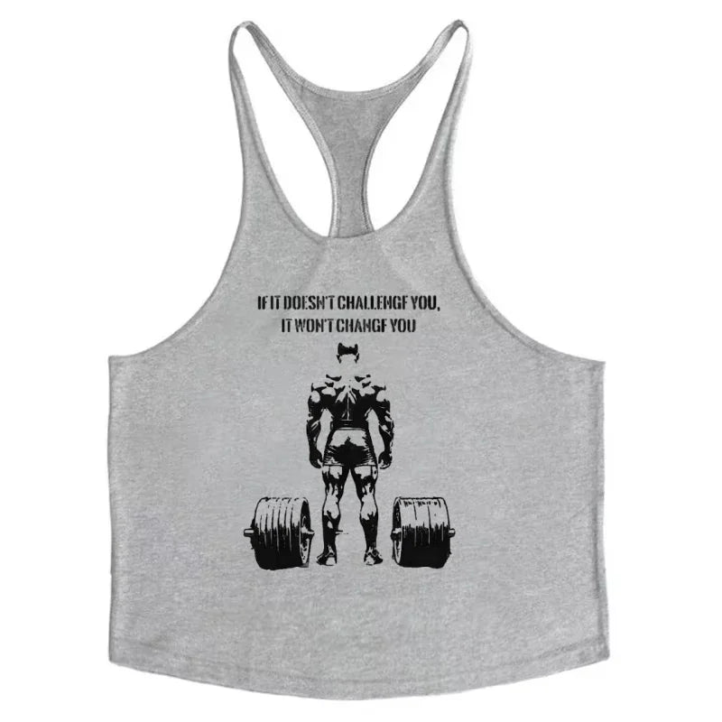 2025 Men's Cotton Breathable Sleeveless Vest - Fitness Running and Gym Workout Vest Bodybuilding Muscle Training Exercise