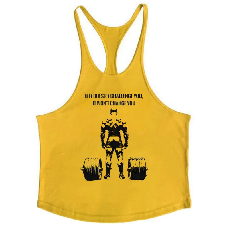 2025 Men's Cotton Breathable Sleeveless Vest - Fitness Running and Gym Workout Vest Bodybuilding Muscle Training Exercise