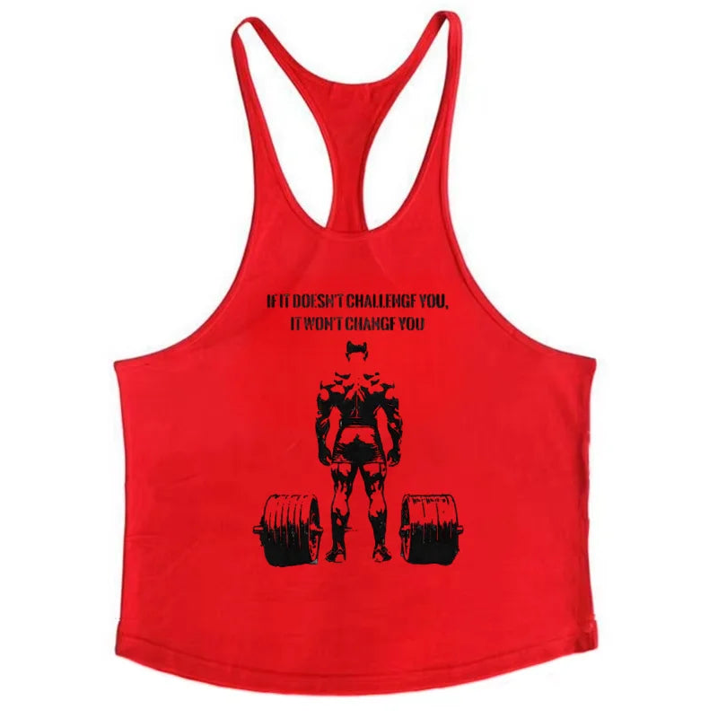 2025 Men's Cotton Breathable Sleeveless Vest - Fitness Running and Gym Workout Vest Bodybuilding Muscle Training Exercise