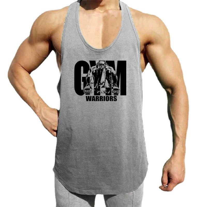 Gym Clothing Mens Mesh Fitness Stringer Tank Top Men Bodybuilding Vest Running Vest Workout Sleeveless T Shirt Sports Tanktop